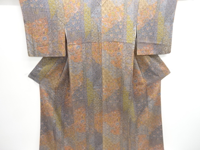 JAPANESE KIMONO / KOMON / CHIRIMEN / PLANT & FLOWER 